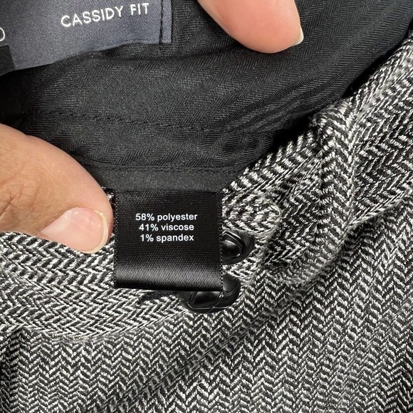 The Limited Cassidy Trouser Pants Size 2 Black/Gray Herringbone Wide Leg 32" in - Picture 9 of 11
